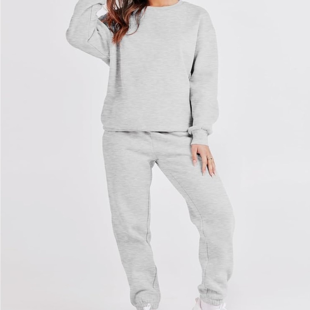 ANRABESS Women's Two Piece Outfits, Long Sleeve Crew Neck Sweatshirt Sweatpants